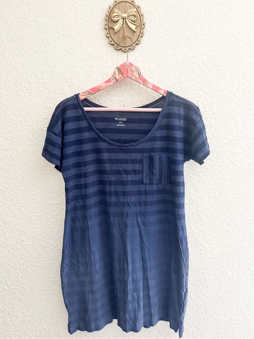 Columbia Women's Navy Striped Scoop Neck Pocket Dress